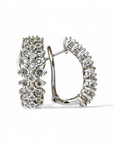 Aros Media Argolla triple linea Diamantes grifa en plata 925