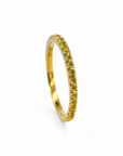 Anillo Cintillo Zafiros Amarillos microgrifa en oro 10K
