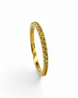 Anillo Cintillo Zafiros Amarillos microgrifa en oro 10K