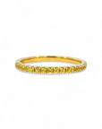 Anillo Cintillo Zafiros Amarillos microgrifa en oro 10K