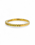 Anillo Cintillo Zafiros Amarillos microgrifa en oro 10K