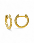 Argollas Oro Amarillo y Brillantes 1 cm