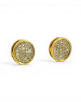 Aros stud diamantes forma circular oro 10K