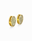 Aros stud diamantes forma circular oro 10K