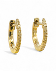 Argollas Oro Amarillo y Brillantes 1 cm