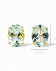 Aros stud aguamarina oval en grifa oro 14K
