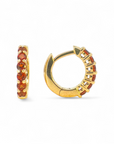 Aros argollas Granate oro 10K