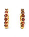 Aros argollas Granate oro 10K