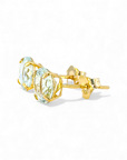 Aros stud aguamarina en grifa oro 14K
