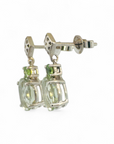 Aros colgantes Amatista Verde en oro 14K