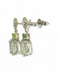Aros colgantes Amatista Verde en oro 14K