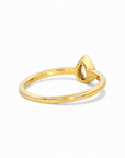 Anillo solitario diamante gota en bisel oro 14K