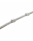 Pulsera Tennis Diamantes con tres Diamantes corte esmeralda