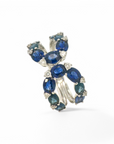 Anillo Diseño Zafiros ovales y brillantes