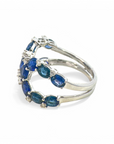 Anillo Diseño Zafiros ovales y brillantes