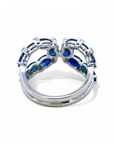 Anillo Diseño Zafiros ovales y brillantes