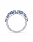 Anillo Diseño Zafiros ovales y brillantes