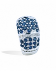 Anillo Diseño Zafiros y brillantes en grano