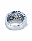 Anillo Diseño Zafiros y brillantes en grano