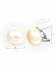 Aros perlas 11-12 mm cierre omega plata 925
