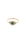 A pedido - Anillo Esmeralda y Diamantes Forma de Ojo