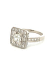 A pedido - Anillo Diamante Princess en Grifa Halo y brillantes en argolla