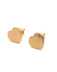 A pedido - Aros Stud Corazon Plano Gold