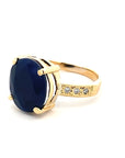 A pedido - Anillo Zafiro Oval en Grifa 10mm y brillantes