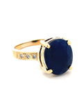 A pedido - Anillo Zafiro Oval en Grifa 10mm y brillantes