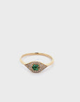 A pedido - Anillo Esmeralda y Diamantes Forma de Ojo