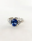 A pedido - Anillo Zafiro Oval en Grifa 5x7 mm y Brillantes