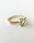 A pedido - Anillo Aguamarina Cushion en Grifa