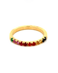 A pedido - Anillo Cintillo Zafiros de Colores en Grifa