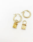 A pedido - Aros Argollas Citrino 8 mm Gold