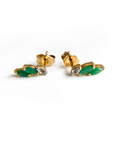A pedido - Aros Stud Esmeralda y Topacio Navette Gold