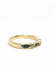 A pedido - Anillo Cintillo Zafiros y Diamantes en Bisel