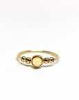 A pedido - Anillo Topacio Amarillo Cabujón Bisel y Brillantes