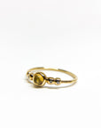 A pedido - Anillo Topacio Amarillo Cabujón Bisel y Brillantes