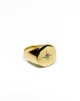 A pedido - Anillo Sello Brillante en Bisel 0,02 ct