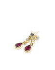 A pedido - Aros Colgantes Rubí Pera y Diamantes Bisel