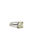 A pedido - Anillo Diamante Cushion Amarillo en Grifa 1,73 Ct y brillantes en argolla