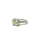 A pedido - Anillo Diamante Cushion Amarillo en Grifa 1,73 Ct y brillantes en argolla