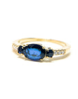 A pedido - Anillo Tricillo Zafiros Oval y redondos en Grifa