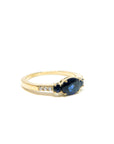 A pedido - Anillo Tricillo Zafiros Oval y redondos en Grifa