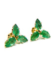 A pedido - Aros Stud Esmeralda Pera 5mm Trio Gold