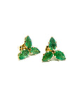 A pedido - Aros Stud Esmeralda Pera 5mm Trio Gold