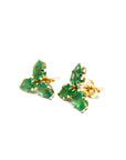 A pedido - Aros Stud Esmeralda Pera 5mm Trio Gold