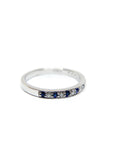 A pedido - Anillo Cintillo Zafiros y Brillantes en Grifa 0,02 ct