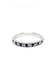 A pedido - Anillo Cintillo Zafiros y Brillantes en Grifa 0,02 ct