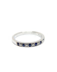 A pedido - Anillo Cintillo Zafiros y Brillantes en Grifa 0,02 ct